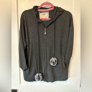 Cupio Grey Hoodie with Fur details